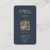 Carte De Visite Monogramme V W Logo Bleu foncé Élégant Moderne (Dos)