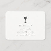 Carte De Visite Monogramme Verre de vin brossé artistique (Dos)