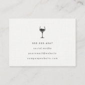Carte De Visite Monogramme Verre de vin brossé artistique (Dos)