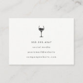 Carte De Visite Monogramme Verre de vin brossé artistique (Dos)