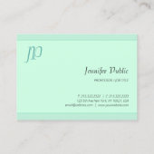 Carte De Visite Monogramme vert à la menthe moderne tendance et él (Dos)