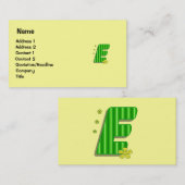 Carte De Visite monogramme vert d'E (Devant / Derrière)
