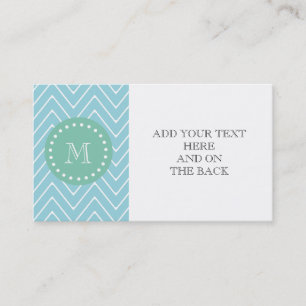 Carte De Visite Monogramme vert en bon état bleu du motif de