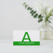Carte De Visite monogramme vert gras (Debout devant)