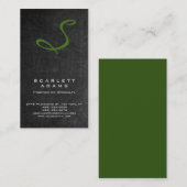 Carte De Visite Monogramme vert gris simple professionnel élégant (Devant / Derrière)