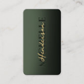 Carte De Visite Monogramme Vert Moderne Élégant Professionnel (Devant)