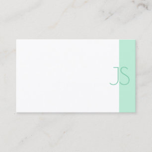 Carte De Visite Monogramme vert simple et professionnel