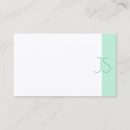 Carte De Visite Monogramme vert simple et professionnel (Devant)