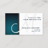 Carte De Visite Monogramme vert Turquoise/do-it-yourself couleur a (Dos)