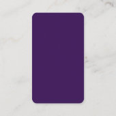 Carte De Visite Monogramme vertical Nom du script Purple White Gol (Dos)