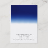 Carte De Visite Monogramme vertical uni bleu blanc unique tendance (Dos)