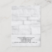 Carte De Visite Monogramme vertical unique en brique blanche rouge (Dos)