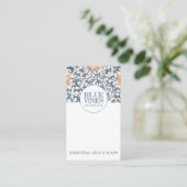 Carte De Visite Monogramme Vins Bleus Fleurs Roses Artiste (Debout devant)