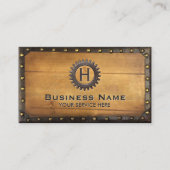 Carte De Visite Monogramme vintage industriel Steampunk (Devant)