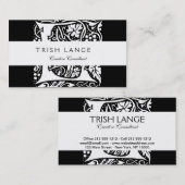 Carte De Visite Monogramme vintage L Art Nouveau (Devant / Derrière)