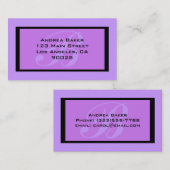 Carte De Visite monogramme violet (Devant / Derrière)