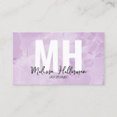Carte De Visite Monogramme Violet Aquarelle Moderne (Devant)