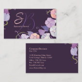 Carte De Visite Monogramme violet de gloire du matin (Devant / Derrière)