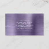 Carte De Visite Monogramme violet en métal brossé professionnel mo (Dos)