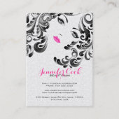 Carte De Visite Monogramme Visage Rose et Noir Blanc 3 (Dos)