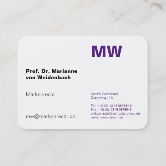 Carte De Visite Monogramme Visitenkarten (Devant)
