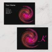 Carte De Visite MONOGRAMME VORTEX CLAIR Vibrant noir rose violet (Devant / Derrière)