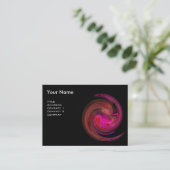 Carte De Visite MONOGRAMME VORTEX CLAIR Vibrant noir rose violet (Debout devant)