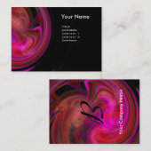 Carte De Visite MONOGRAMME VORTEX CLAIR Vibrant noir rose violet (Devant / Derrière)