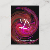 Carte De Visite MONOGRAMME VORTEX CLAIR Vibrant noir rose violet (Dos)