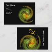 Carte De Visite MONOGRAMME VORTEX LUMINEUX Vibrant noir jaune vert (Devant / Derrière)