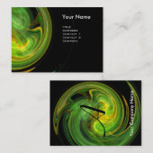 Carte De Visite MONOGRAMME VORTEX LUMINEUX Vibrant noir jaune vert (Devant / Derrière)