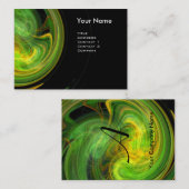 Carte De Visite MONOGRAMME VORTEX LUMINEUX Vibrant noir jaune vert (Devant / Derrière)