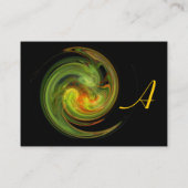 Carte De Visite MONOGRAMME VORTEX LUMINEUX Vibrant noir jaune vert (Dos)