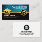 Carte De Visite Monogramme Votre Nom Plomberie (Devant / Derrière)