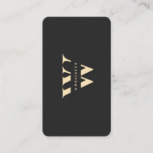 Carte De Visite Monogramme W Logo Professionnel Black Gold (Devant)