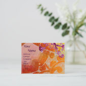 Carte De Visite monogramme WAVES 2, jaune marron violet vif (Debout devant)