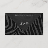 Carte De Visite Monogramme Zebra Noir et gris (Dos)