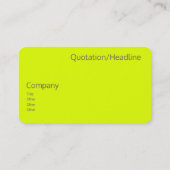 Carte De Visite monogrammed jaune fluorescent (Dos)