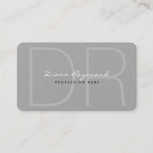 Carte De Visite monogrammed, moderne, élégant gris pro premium