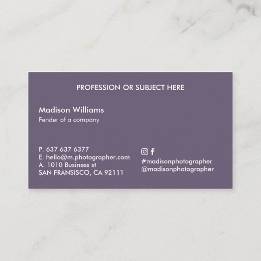 Carte De Visite monogrammed, nom, (Dos)