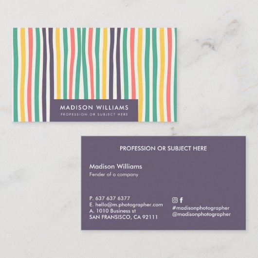 Carte De Visite monogrammed, nom, (Devant / Derrière)