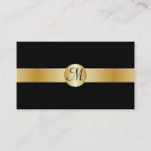Carte de visite monogrammée noir et or (Devant)