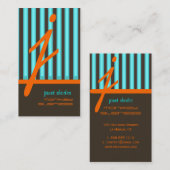 Carte De Visite Monogrammes couleurs psychédéliques/rayures chocol (Devant / Derrière)