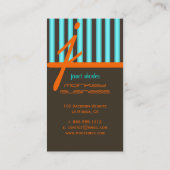 Carte De Visite Monogrammes couleurs psychédéliques/rayures chocol (Dos)