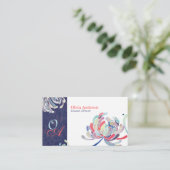 Carte De Visite Monogrammes floraux uniques (Debout devant)