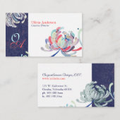 Carte De Visite Monogrammes floraux uniques (Devant / Derrière)