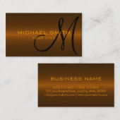 Carte De Visite Monogrammes métalliques en acier de bronze (Devant / Derrière)