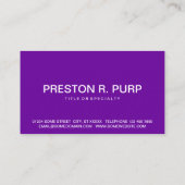 Carte De Visite monogrammes PURPLE en gras (Dos)