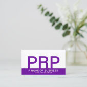 Carte De Visite monogrammes PURPLE en gras (Debout devant)