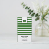 Carte de visite Monogrammes - Vert - (Debout devant)